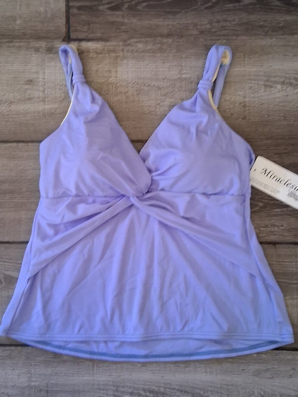 new Miraclesuit Tankini Top Lilac Twist size 16 periwinkle purple